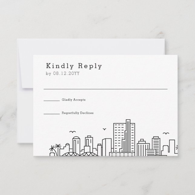  Richmond Wedding | Stylised Skyline RSVP (Front)
