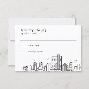 Richmond Wedding   Stylised Skyline RSVP Card