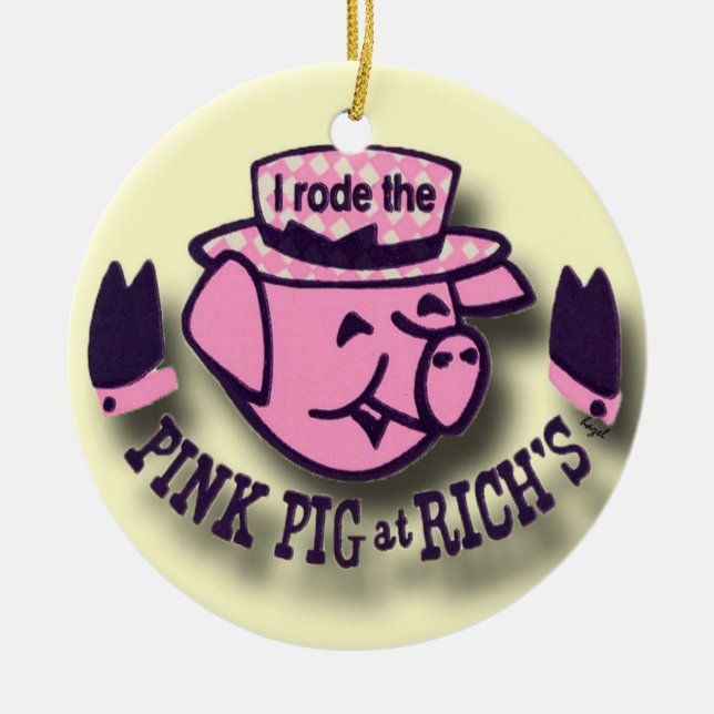 Rich's Pink Pig, Pink Pig, Pink Pig  Ceramic Tree Decoration (Front)