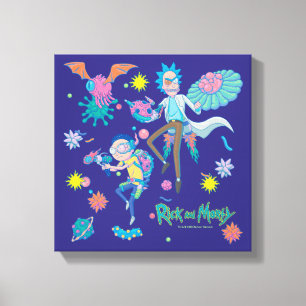 RICK AND MORTY™   Among Infected Cells Pattern Canvas Print