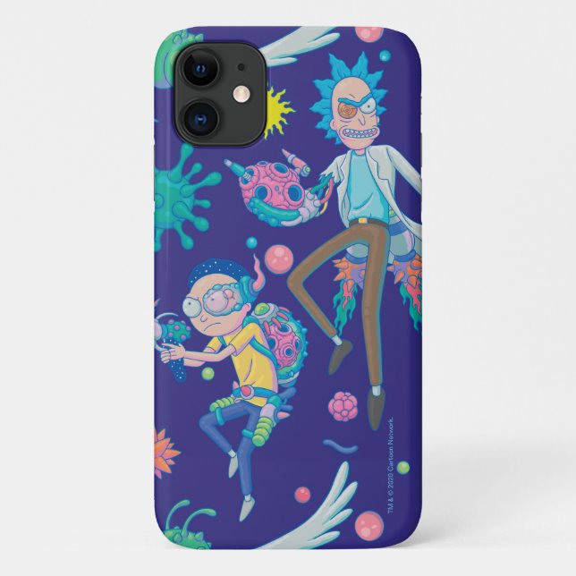 RICK AND MORTY™ | Among Infected Cells Pattern Case-Mate iPhone Case (Back)
