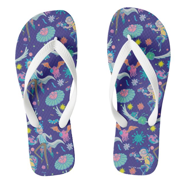 RICK AND MORTY™ | Among Infected Cells Pattern Jandals (Footbed)
