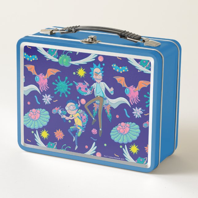 RICK AND MORTY™ | Among Infected Cells Pattern Metal Lunch Box (Front)