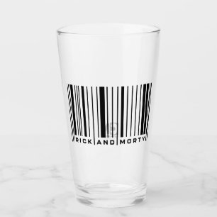 Rick and Morty Bar Code Graphic Glass
