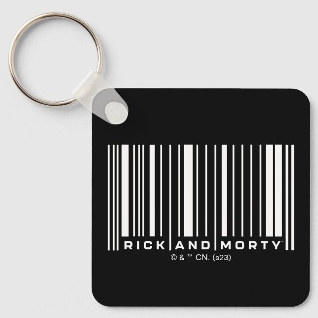 Rick and Morty Bar Code Graphic Key Ring (Front)