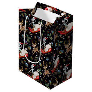 Rick and Morty   Christmas Reindeer Sleigh Pattern Medium Gift Bag