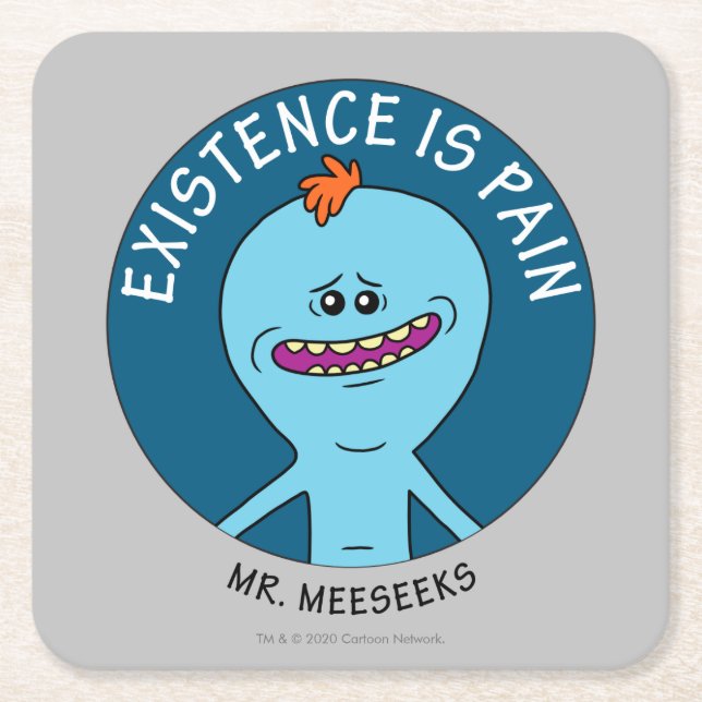 RICK AND MORTY™ | Existence Is Pain Square Paper Coaster (Front)