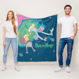 RICK AND MORTY™   Falling From Infected Portal Fleece Blanket