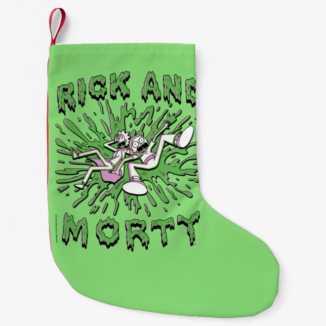 RICK AND MORTY™ | Falling Into Acid Vat Small Christmas Stocking (Front)