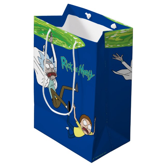 RICK AND MORTY™ | Falling Out Of Portal Medium Gift Bag (Front Angled)