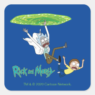 RICK AND MORTY™   Falling Out Of Portal Square Sticker