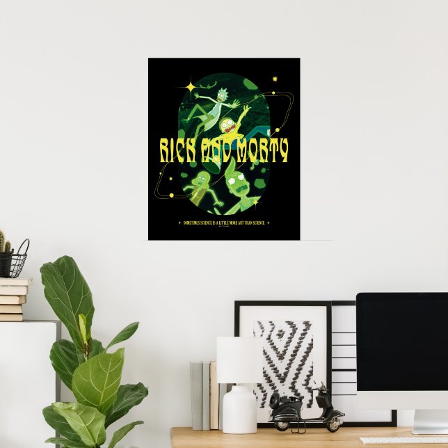 Rick and Morty Falling Quote Badge Poster (Home Office)