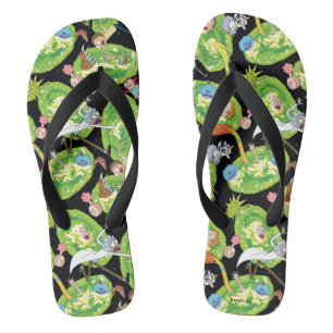 RICK AND MORTY™   Falling Through Portals Pattern Jandals