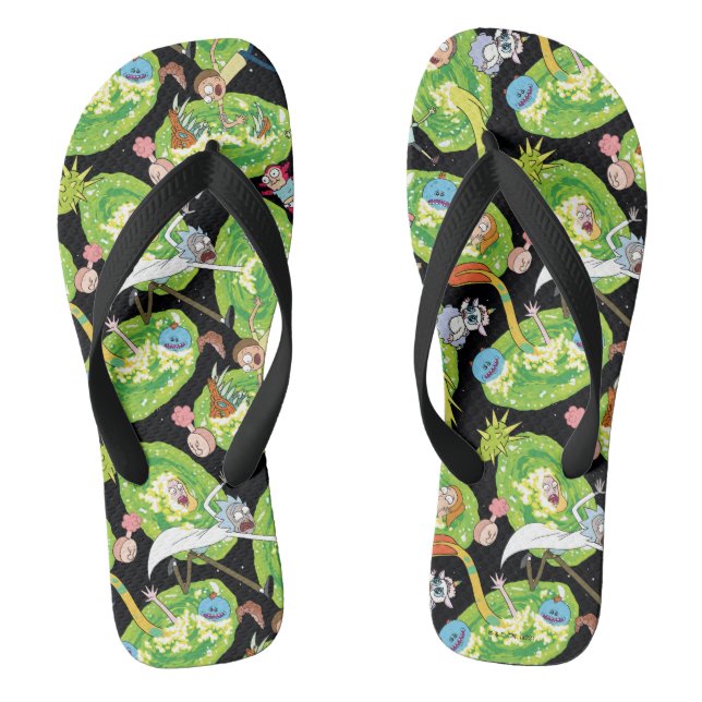 RICK AND MORTY™ | Falling Through Portals Pattern Jandals (Footbed)