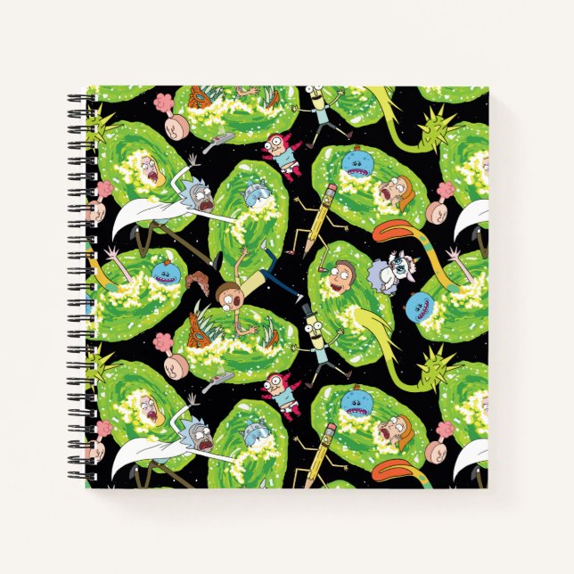 RICK AND MORTY™ | Falling Through Portals Pattern Notebook (Front)