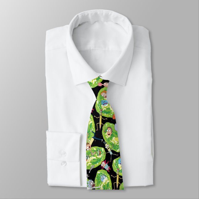 RICK AND MORTY™ | Falling Through Portals Pattern Tie (Tied)