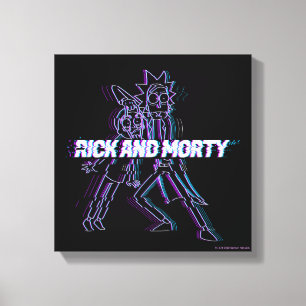 RICK AND MORTY™   Glitched Rick And Morty Canvas Print