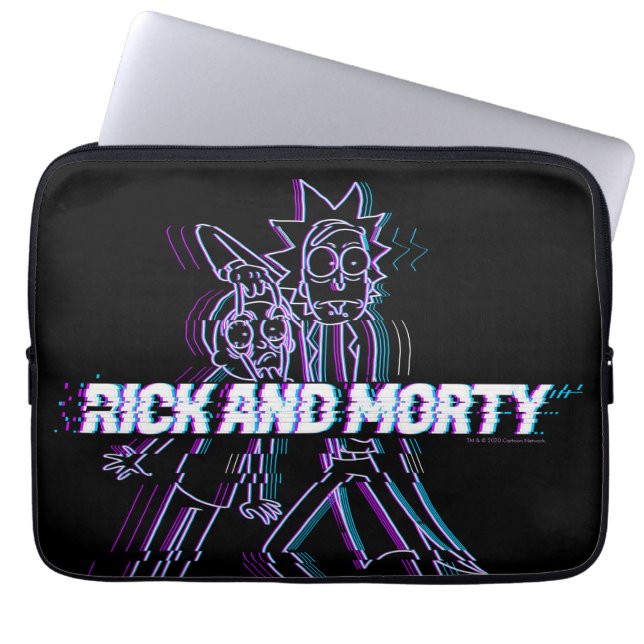 RICK AND MORTY™ | Glitched Rick And Morty Laptop Sleeve (Front)