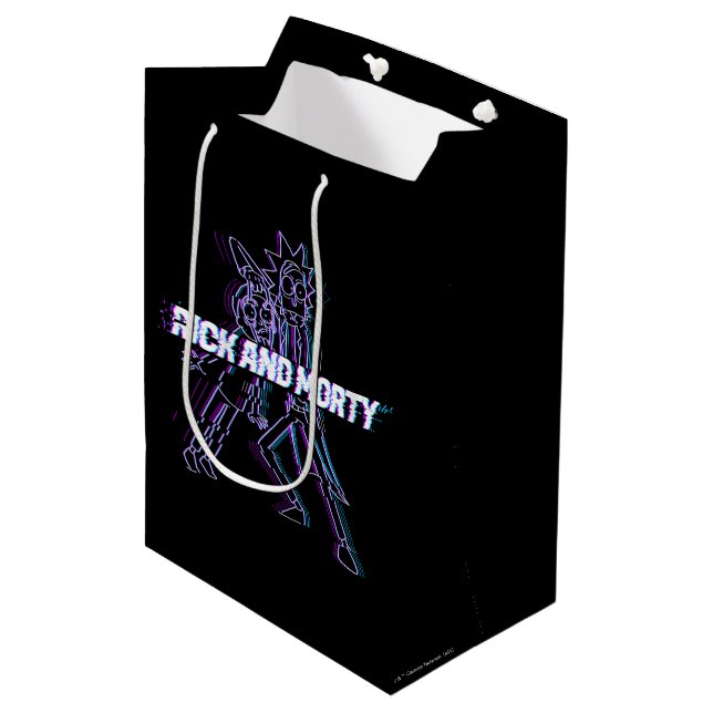 RICK AND MORTY™ | Glitched Rick And Morty Medium Gift Bag (Front Angled)