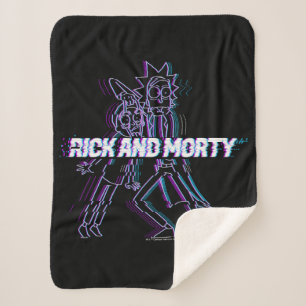 RICK AND MORTY™   Glitched Rick And Morty Sherpa Blanket