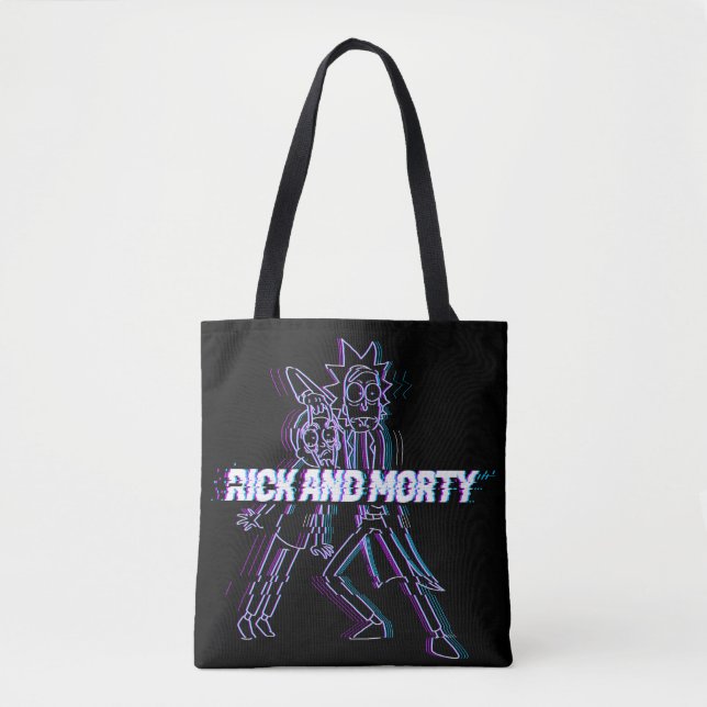 RICK AND MORTY™ | Glitched Rick And Morty Tote Bag (Front)