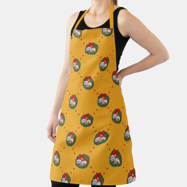 Rick and Morty | Holiday Wreath Pattern Apron (Insitu)