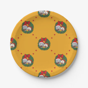 Rick and Morty   Holiday Wreath Pattern Paper Plate