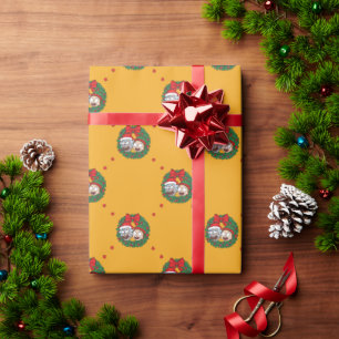 Rick and Morty   Holiday Wreath Pattern Wrapping Paper