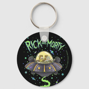 RICK AND MORTY™   Illustrated Space Flight Graphic Key Ring