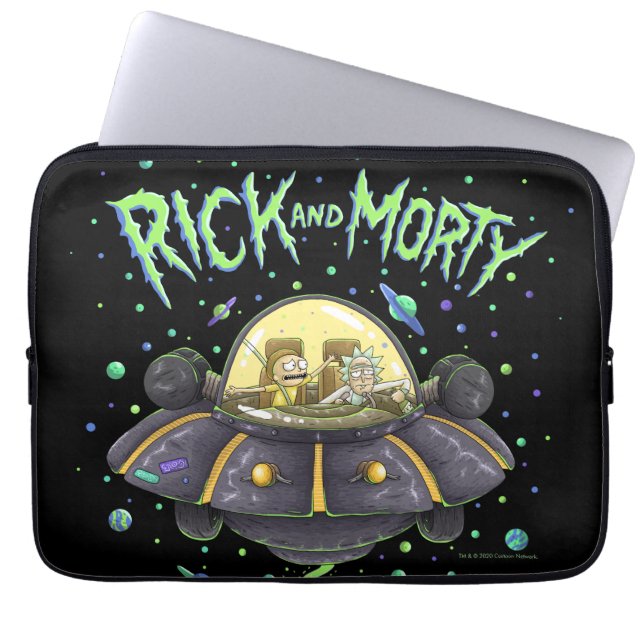 RICK AND MORTY™ | Illustrated Space Flight Graphic Laptop Sleeve (Front)