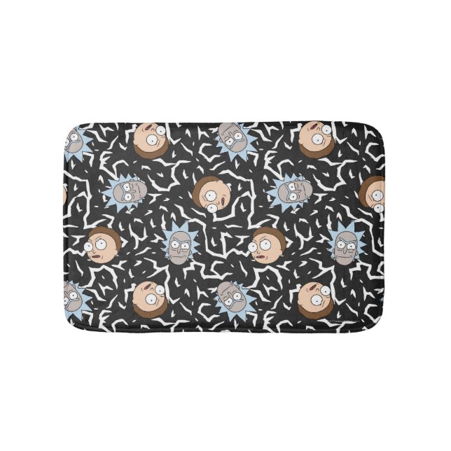 Rick and Morty Lightning Pattern Bath Mat (Front)