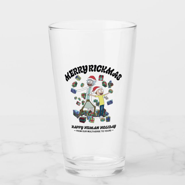Rick and Morty | Merry Rickmas Presents Glass (Front)