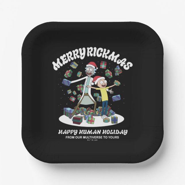 Rick and Morty | Merry Rickmas Presents Paper Plate (Front)
