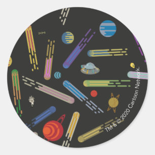 RICK AND MORTY™   Outer Space Comet Pattern Classic Round Sticker