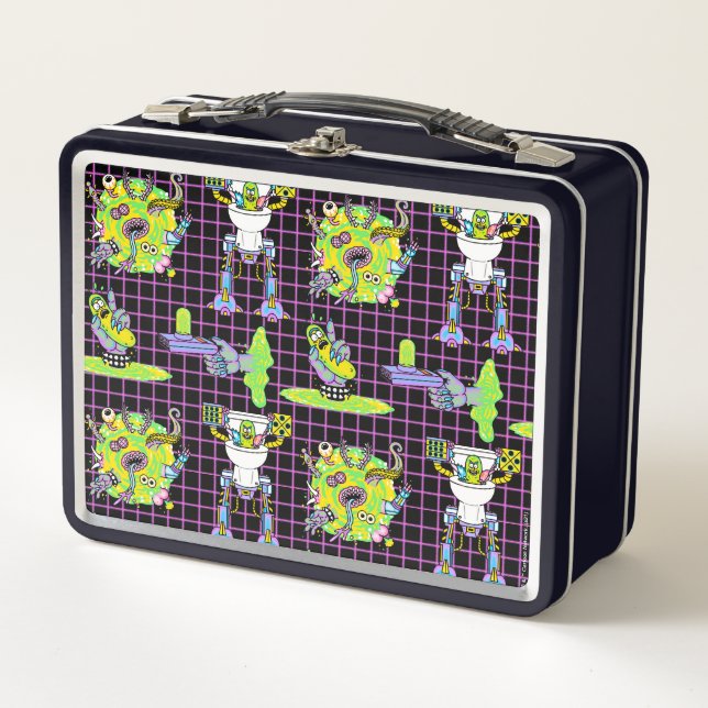 RICK AND MORTY™ | Pickle Rick Portal Pattern Metal Lunch Box (Front)