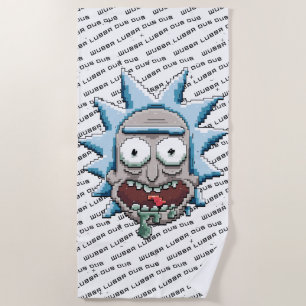 RICK AND MORTY™   Pixelverse Rick Drooling Head Beach Towel