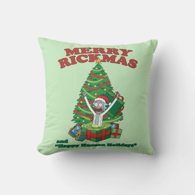 Rick and Morty | Portal Rick Merry Rickmas Cushion (Front)