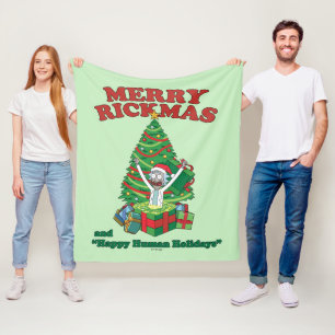Rick and Morty   Portal Rick Merry Rickmas Fleece Blanket