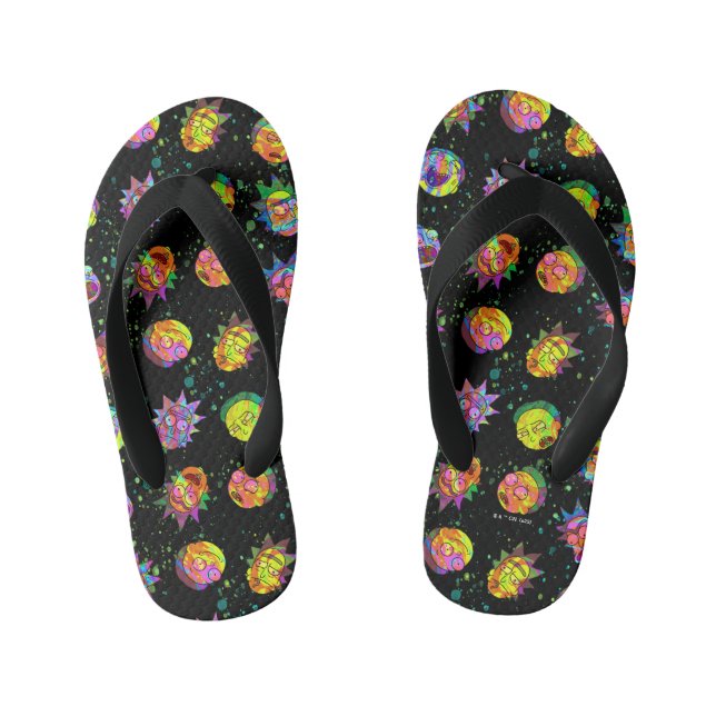 RICK AND MORTY™ | Psychedelic Swirl Pattern Kid's Jandals (Footbed)