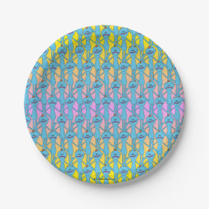 RICK AND MORTY™   Rainbow Mr. Meeseeks Pattern Paper Plate