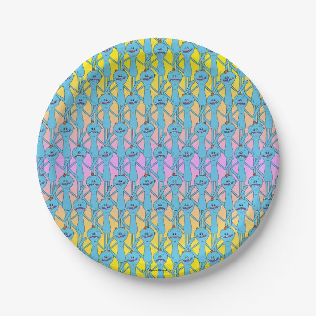 RICK AND MORTY™ | Rainbow Mr. Meeseeks Pattern Paper Plate (Front)