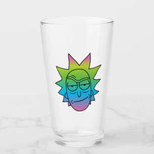 RICK AND MORTY™   Rainbow Rick Head pattern Glass