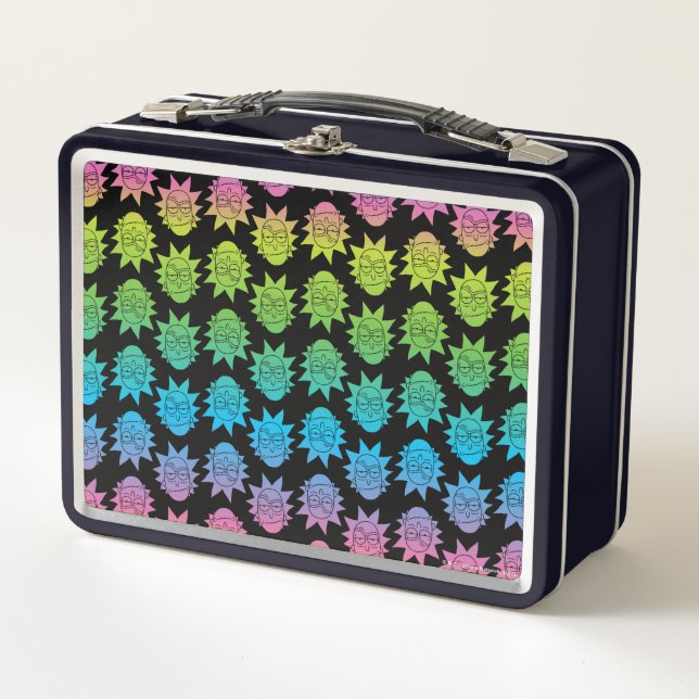 RICK AND MORTY™ | Rainbow Rick Head pattern Metal Lunch Box (Front)