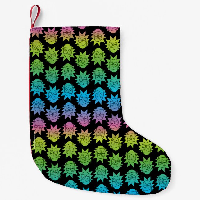 RICK AND MORTY™ | Rainbow Rick Head pattern Small Christmas Stocking (Front)