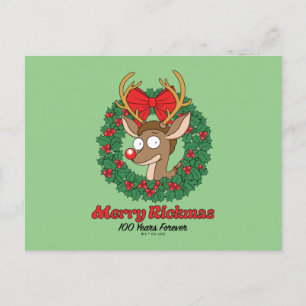 Rick and Morty Reindeer Morty Merry Rickmas Holiday Postcard