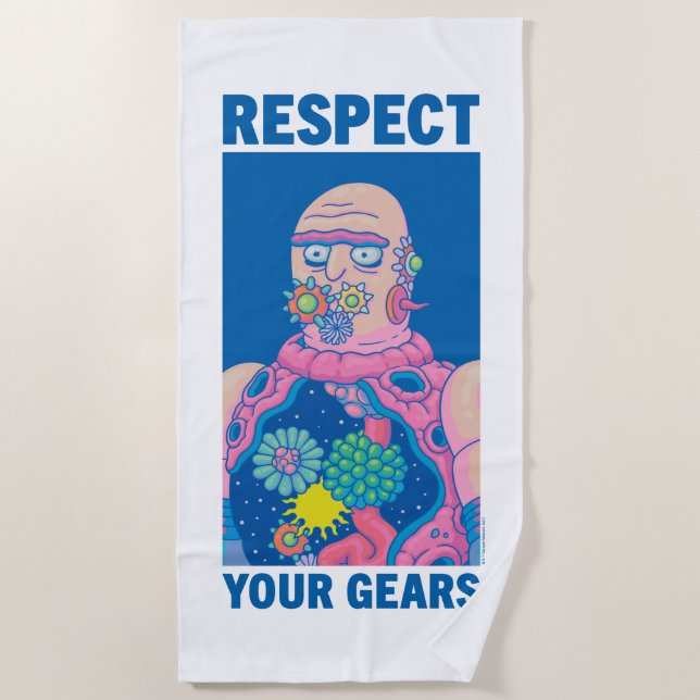RICK AND MORTY™ | Respect Your Gears Beach Towel (Front)