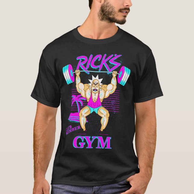 Rick And Morty Ricks Gym Club Member  T-Shirt (Front)