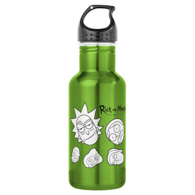 RICK AND MORTY™ | Smith Family Head Pattern 532 Ml Water Bottle (Front)