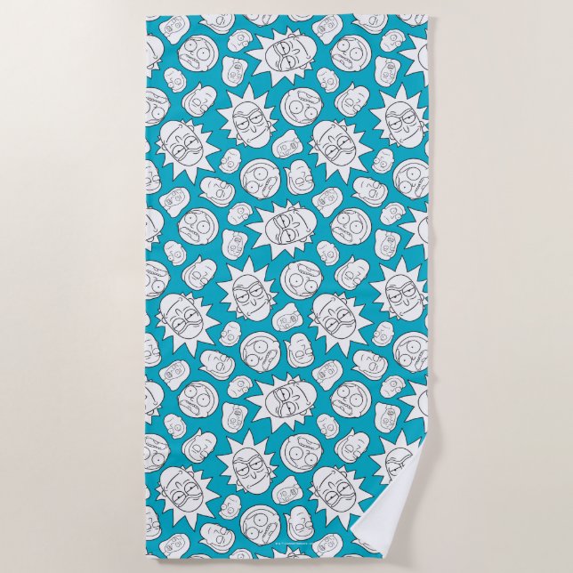 RICK AND MORTY™ | Smith Family Head Pattern Beach Towel (Front)