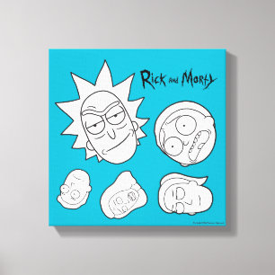 RICK AND MORTY™   Smith Family Head Pattern Canvas Print